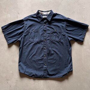 carhartt navy boxy button-up shirt